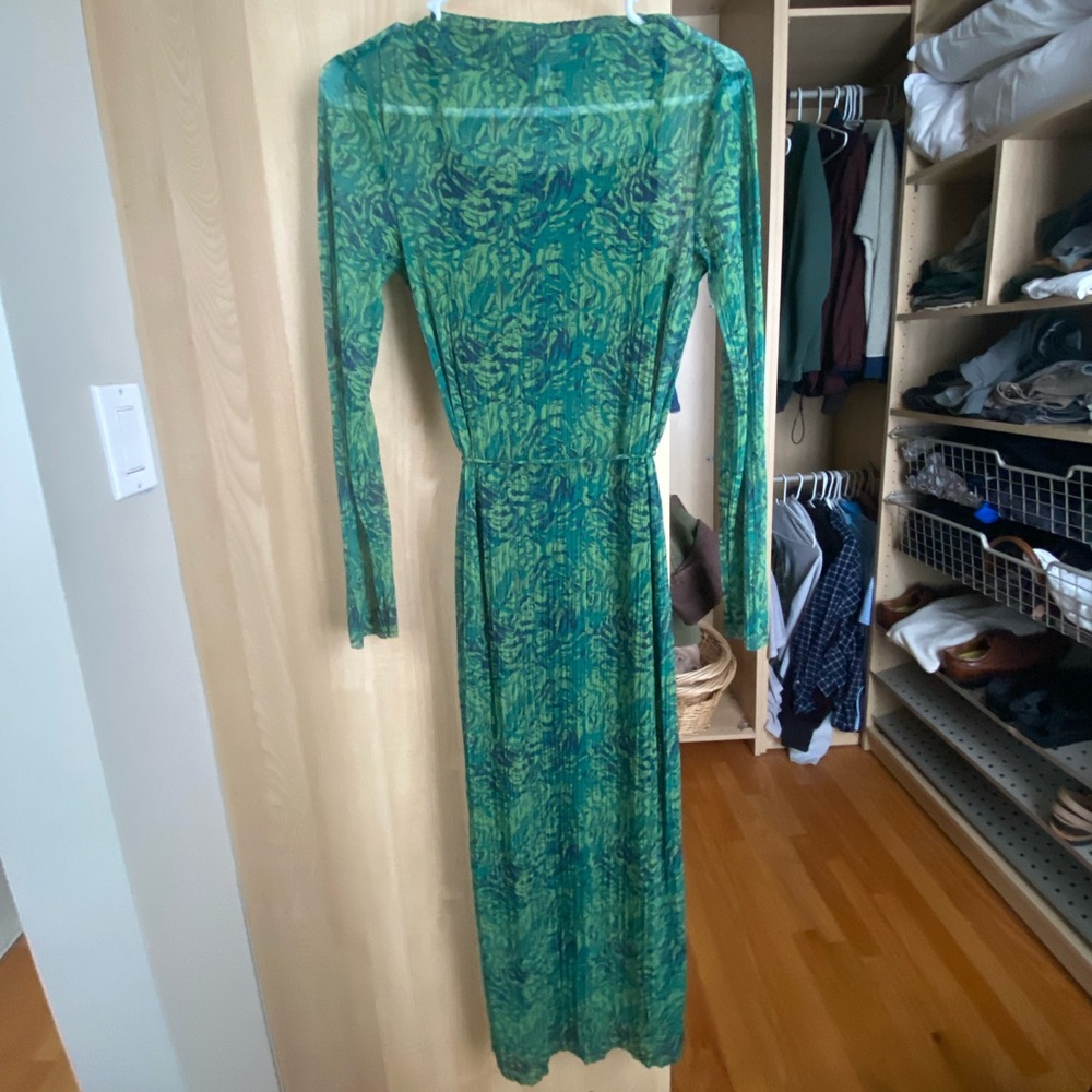 & Other Stories Green Mesh Dress